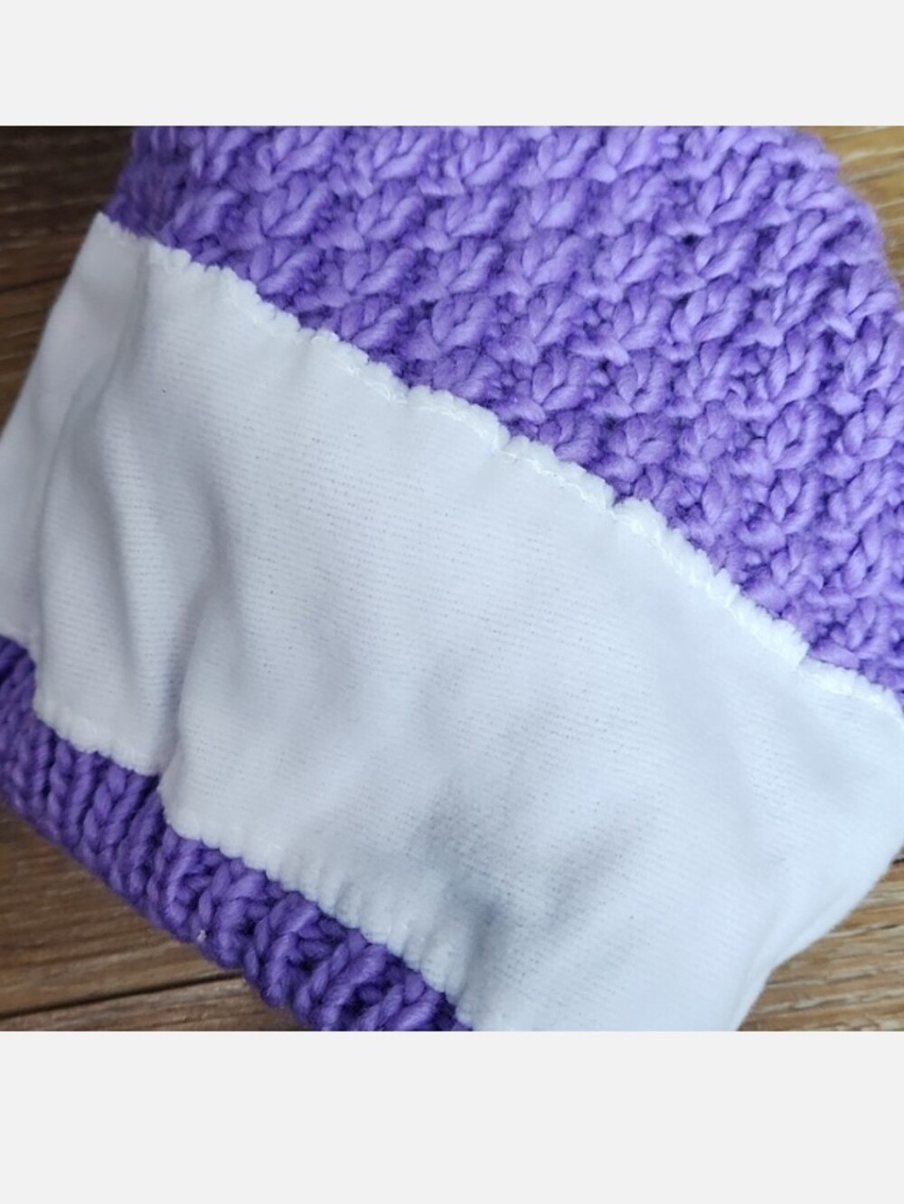 NWT Eddie Bauer Cabin Faux Fur Pom Beanie Deep Lilac Purple - Picture 9 of 10